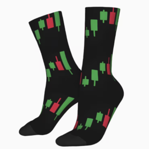 Crypto Socken – „Crypto Chart Candles“ Allover-Print – stylische Krypto-Socken für Damen & Herren