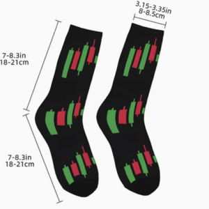 Crypto Socken – „Crypto Chart Candles“ Allover-Print – stylische Krypto-Socken für Damen & Herren