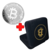 Bitcoin Sammel-Etui inkl. BTC Münze Silber – Edle Münzbox mit BTC-Logo | Krypto Geschenk-Set für Sammler & Fans
