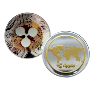 Ripple XRP Sammelmünze – Gold Silber Mix Coin – Edle Krypto-Sammlermünze aus Metall für Fans & Hodler