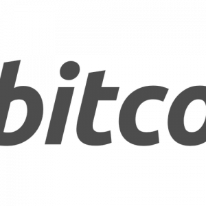 Aufkleber „Bitcoin Schriftzug auf weiss“ 12cm x 3cm