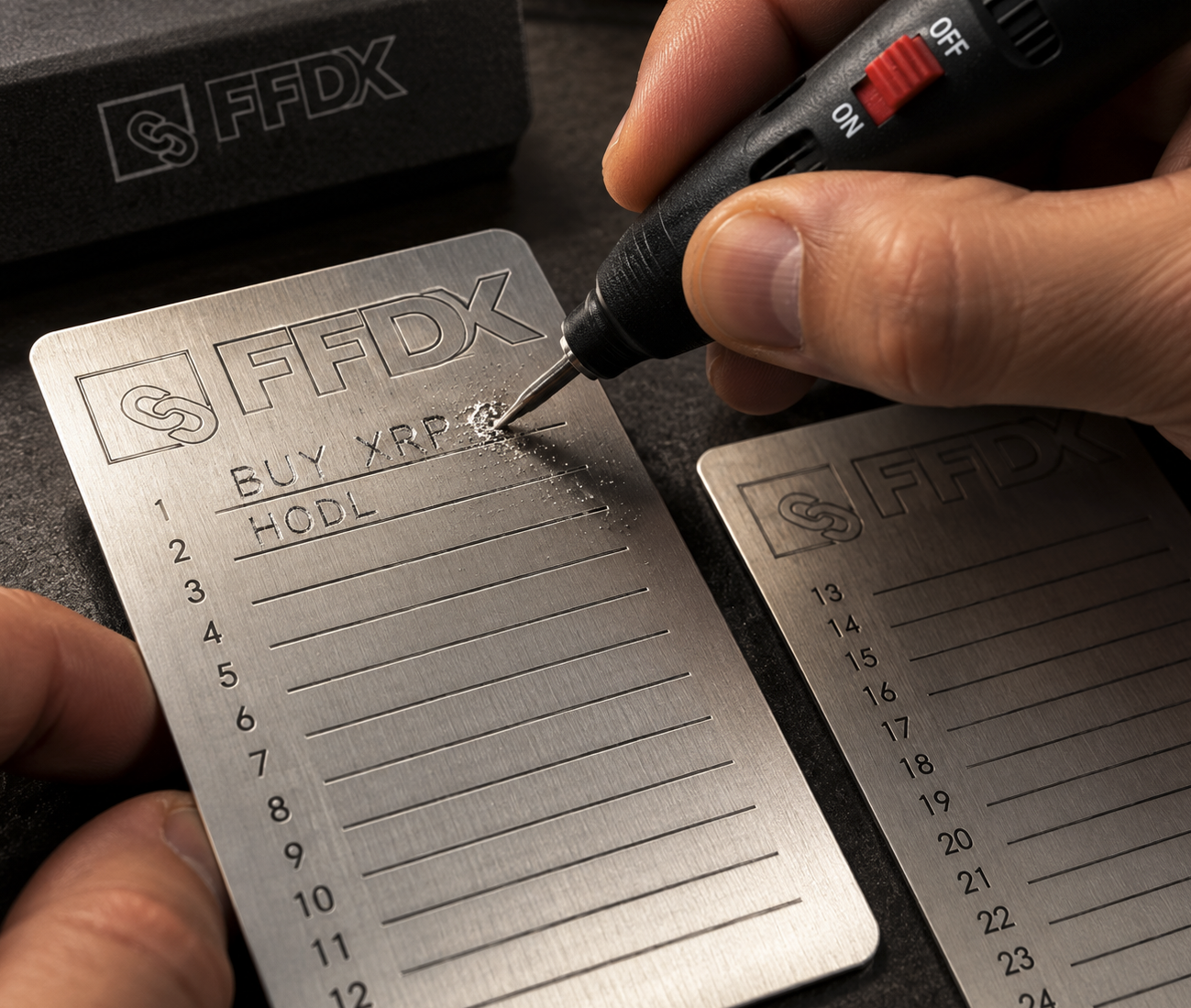 FFDK Steel-Plates beim Gravieren